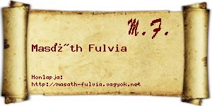Masáth Fulvia névjegykártya